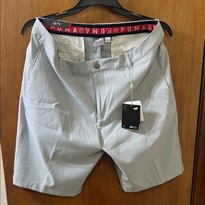 Puma Men's Light Gray Flat Front Performance Shorts